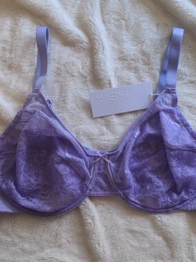 Haia Lavender Lace Underwire Bra - Light Purple Lace